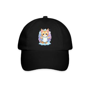 Süße Baby Katze - Baseballkappe - Schwarz/Schwarz - Vorne