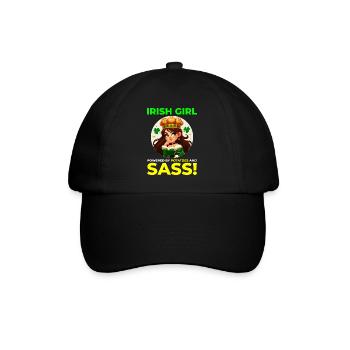 Funny Irish Girl: Powered by Potatoes & Sass - Baseball Cap - black/black - Front