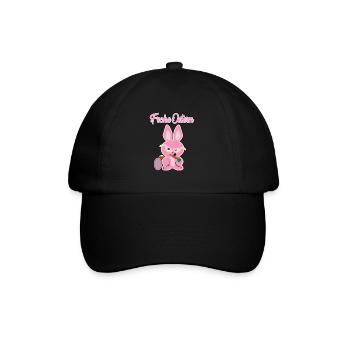 Frohe Ostern, mit dem rosa Osterhasen - Baseballkappe - Schwarz/Schwarz - Vorne