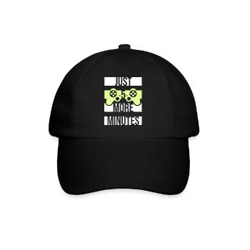 Lustiger Gamer Nur noch fünf Minuten 5 Videospiele - Baseballkappe - Schwarz/Schwarz - Vorne