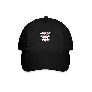 Piratin Abigail Design für Mädchen und Frauen - Baseballkappe - Schwarz/Schwarz - Vorne