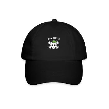 Piratin Henriette Design für Mädchen und Frauen - Baseballkappe - Schwarz/Schwarz - Vorne