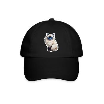 Ragdoll Cat - Baseball Cap - black/black - Front
