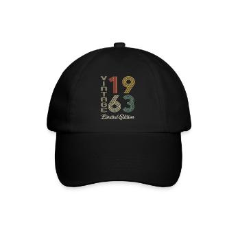1963 Anniversaire Né en 1963 vintage Rétro. Editio - Casquette classique - noir/noir - Devant