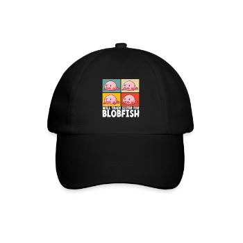 Süßer Blobfisch Hässlicher Fisch - Baseballkappe - Schwarz/Schwarz - Vorne