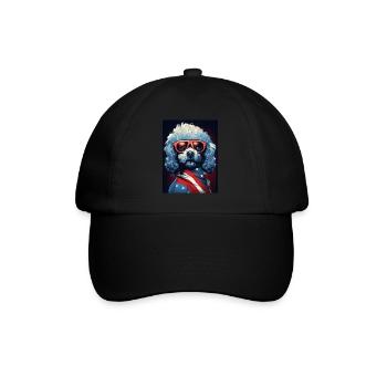 Cool Poodle with Sunglasses - Baseball Cap - black/black - Front
