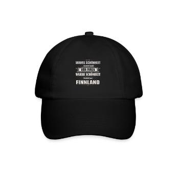 Wahre Schönheit kommt aus Finnland Design - Baseballkappe - Schwarz/Schwarz - Vorne
