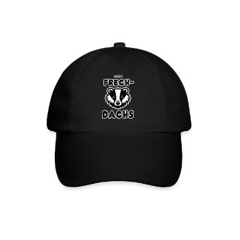 lustiges echter Frechdachs Design - Baseballkappe - Schwarz/Schwarz - Vorne