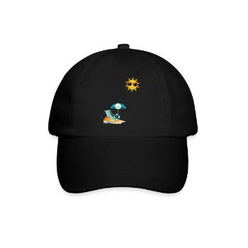 Soleil au bord de plage - Casquette classique - noir/noir - Devant