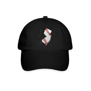 New Jersey (United States) | real baseball | Map Sct - Baseball Cap - black/black - Front