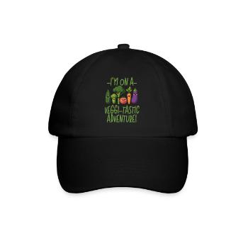 ICH BIN AUF EINEM VIGGI-TASTISCHEN ABENTEUER, VEGAN LUSTIG - Baseballkappe - Schwarz/Schwarz - Vorne