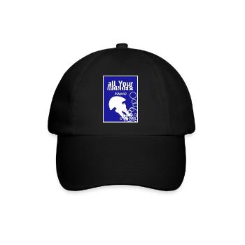 Qualle blau - Baseballkappe - Schwarz/Schwarz - Vorne