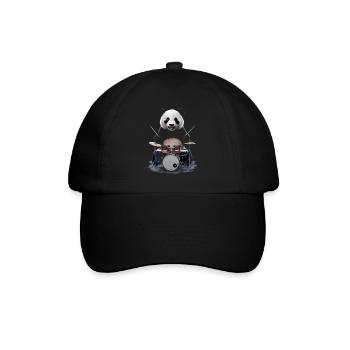 Panda Schlagzeug - Baseballkappe - Schwarz/Schwarz - Vorne