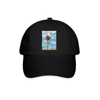 Vibrant 3D Rose in the - Baseball Cap - black/black - Front