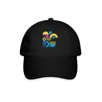 "Modern Look Yellow Blue" - Baseballkappe - Schwarz/Schwarz - Vorne