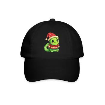 Wurm Weihnachten - Baseballkappe - Schwarz/Schwarz - Vorne