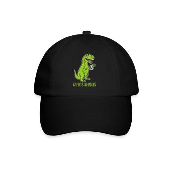 Ginosaurus - funny Trex Dino with gin - Baseball Cap - black/black - Front
