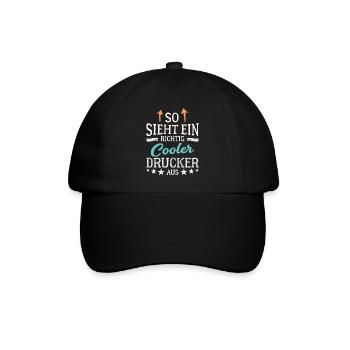 So sieht ein richtig cooler Drucker aus Druckerei - Baseballkappe - Schwarz/Schwarz - Vorne