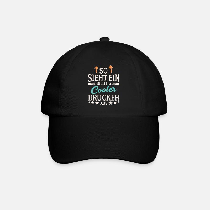 So sieht ein richtig cooler Drucker aus Druckerei - Baseballkappe - Schwarz/Schwarz