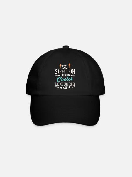 So sieht ein richtig cooler Lokführer aus - Baseballkappe - Schwarz/Schwarz