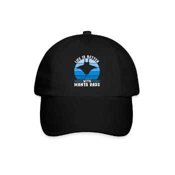Manta Rays Great Manta Sea Creatures - Baseball Cap - black/black - Front