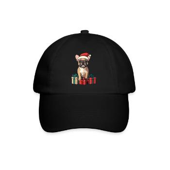 Bouledogue Français Chien Noël - Casquette classique - noir/noir - Devant