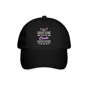 So sieht eine richtig coole Meisterin aus - Baseballkappe - Schwarz/Schwarz - Vorne