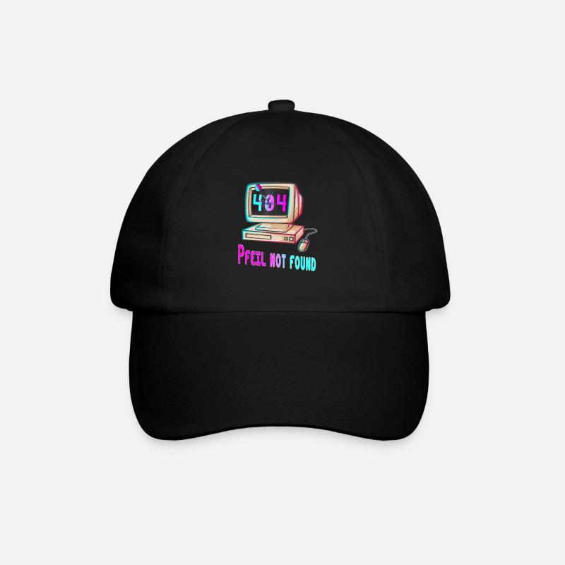 404 Retro Design - Baseballkappe - Schwarz/Schwarz