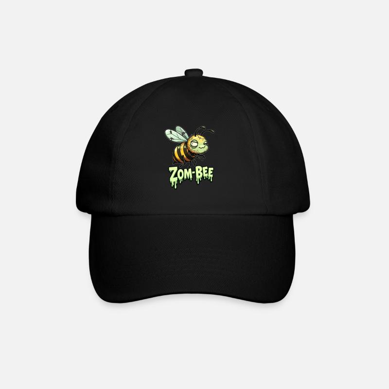 Zom-Bee - Biene als Zombie - Baseballkappe - Schwarz/Schwarz