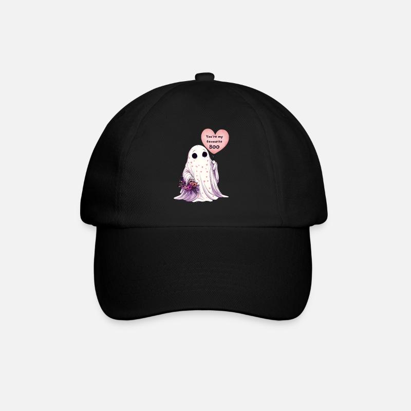 Valentinstags Geist | Niedlich | Geschenk - Baseballkappe - Schwarz/Schwarz