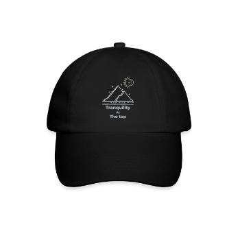 Ruhe auf höchstem Niveau, Slow Living - Baseballkappe - Schwarz/Schwarz - Vorne