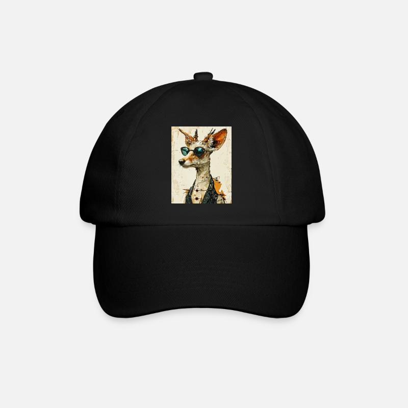 Fox in a suit - Baseball Cap - black/black