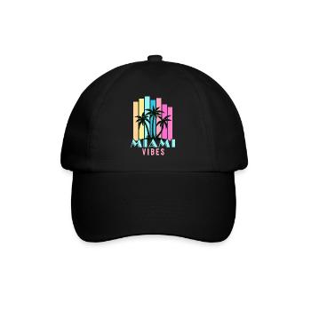Miami Vibes - Baseballkappe - Schwarz/Schwarz - Vorne