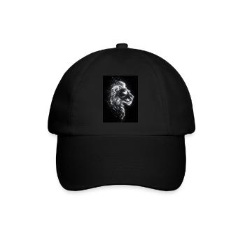 Löwe Silhouette Neon Geschenk - Baseballkappe - Schwarz/Schwarz - Vorne