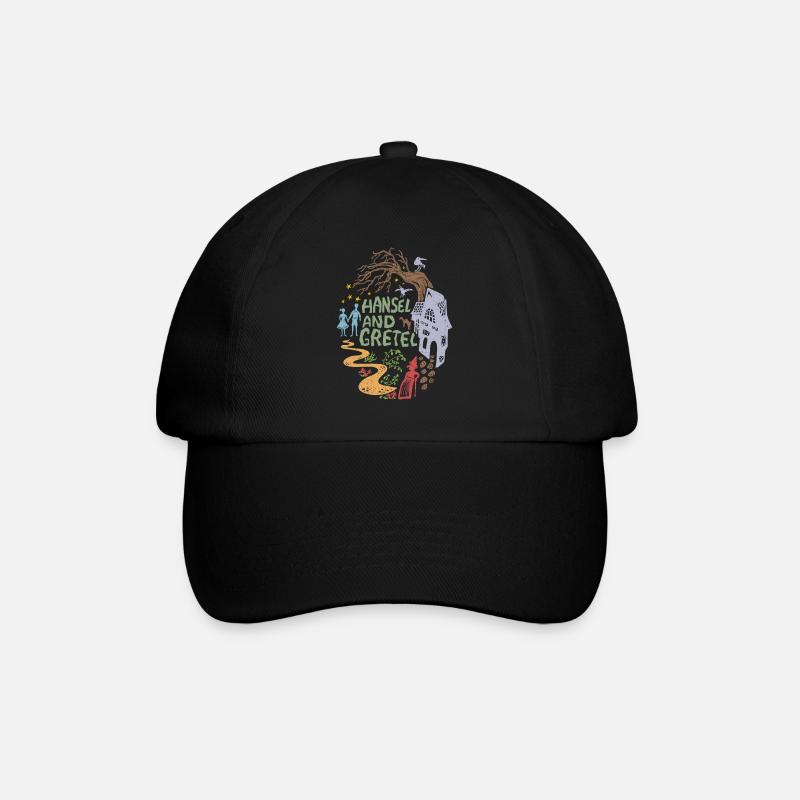 Hänsel und Gretel Hexenhaus Vintage - Baseballkappe - Schwarz/Schwarz