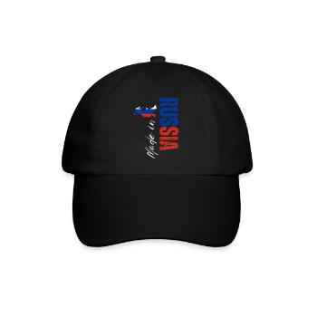 Made in Russia, vertical design - Baseball Cap - black/black - Front