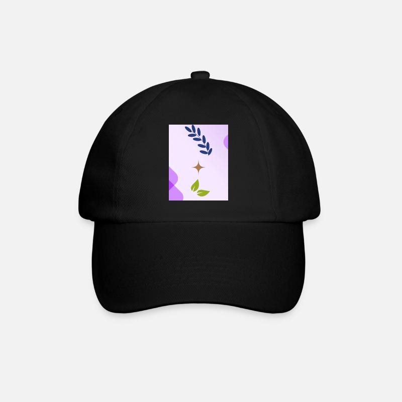 Minimalist Nature-inspired Leaf Design - Baseball Cap - black/black