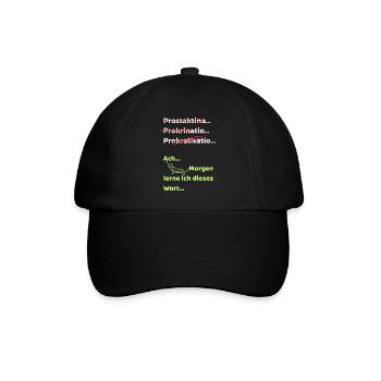 Procrastination Joke Funny Saying Hammock - Baseball Cap - black/black - Front