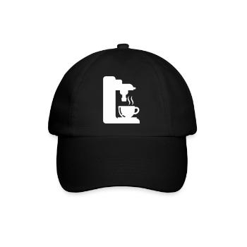 Espresso Machine Outline Coffee Illustration - Baseball Cap - black/black - Front