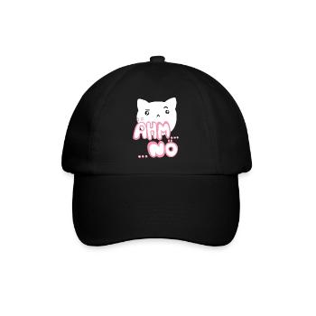 Um, nope, kawaii cat pink - Baseball Cap - black/black - Front