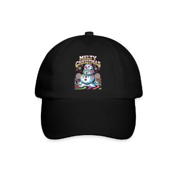 Schmelzender Weihnachtsschneemann - Baseballkappe - Schwarz/Schwarz - Vorne