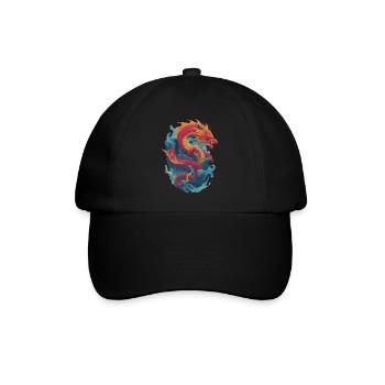 Drache - Baseballkappe - Schwarz/Schwarz - Vorne