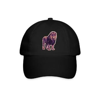 Cool lion with sunglasses - Baseball Cap - black/black - Front