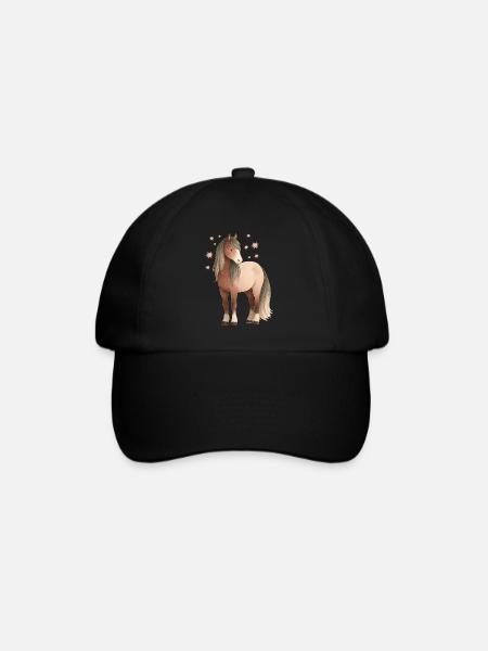 Pferd Sterne - Baseballkappe - Schwarz/Schwarz