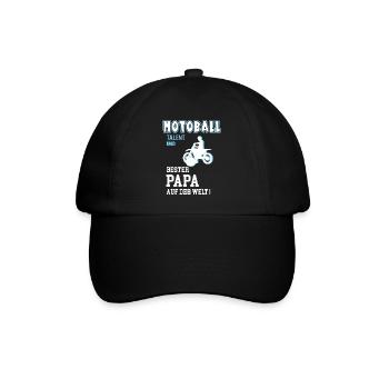 Motoball Bester Papa Vater Vatertag Geburtstag - Baseballkappe - Schwarz/Schwarz - Vorne
