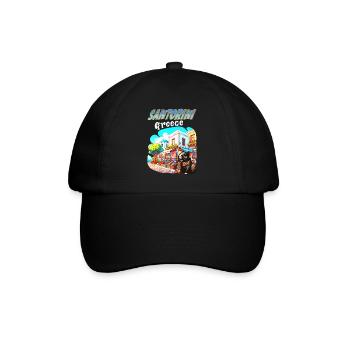 Guinea Pig Adventures in Santorini Greece - Baseball Cap - black/black - Front