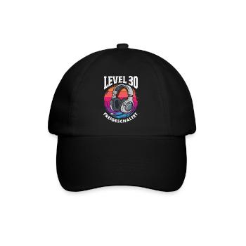 Level 30 Freigeschaltet Gamer - Baseballkappe - Schwarz/Schwarz - Vorne