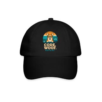 Code Woof Programmeur Répétition Corgi - Casquette classique - noir/noir - Devant