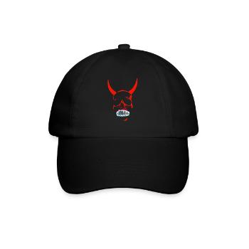 Red Demon Skull Neon - Baseball Cap - black/black - Front