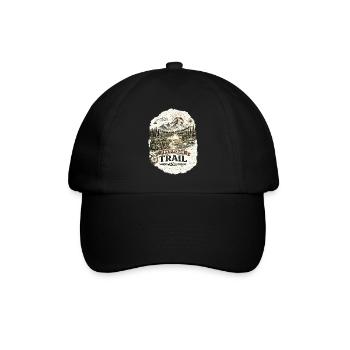 Find Your Trail | Hiking Design - Baseballkappe - Schwarz/Schwarz - Vorne